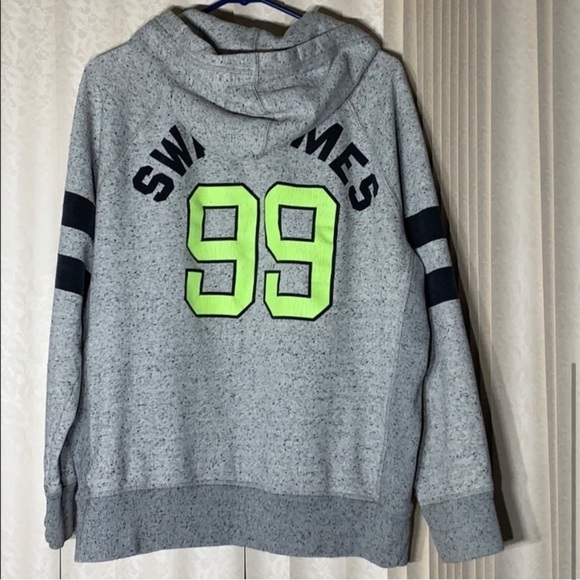 Divided H&M Hooded Grey neon Swagger Sweatshirt large - Picture 6 of 7